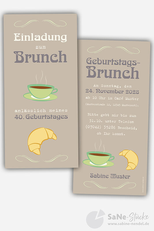 Einladung zum Brunch braun