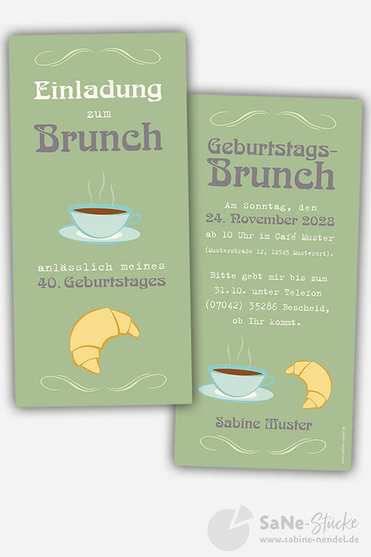 Einladung zum Brunch grün