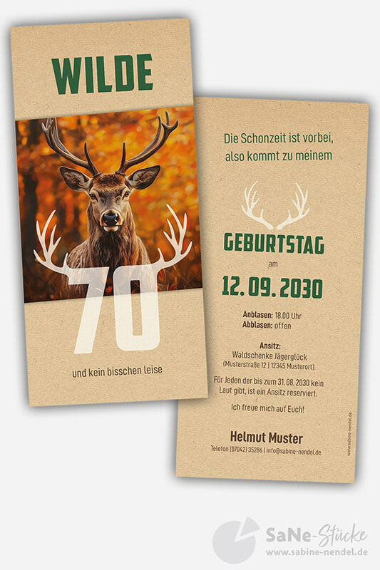 Einladung Jäger mit Hirschfoto