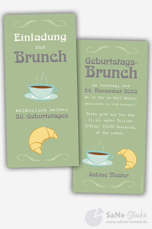 Einladung zum Frühstück grün