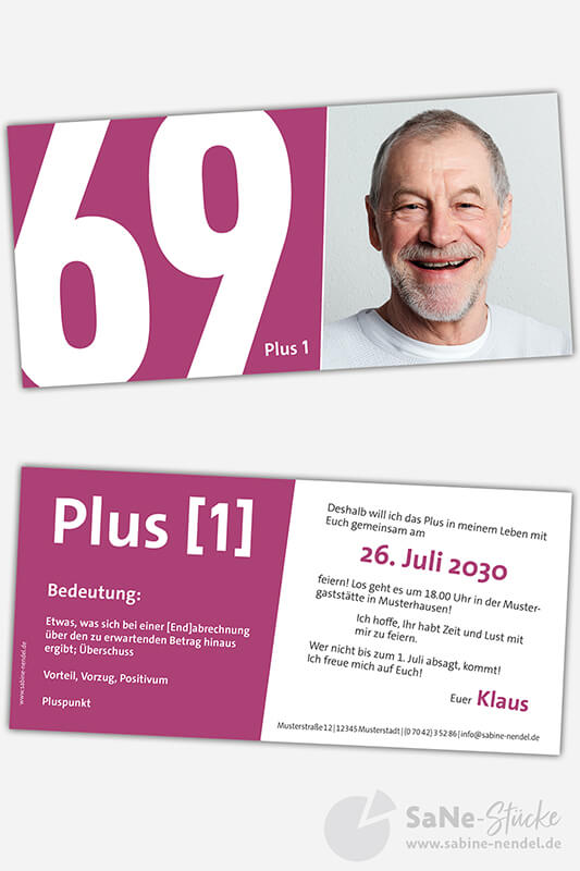 lustige Einladungskarten lila