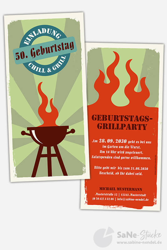 Einladung Grillparty | Sabine Nendel