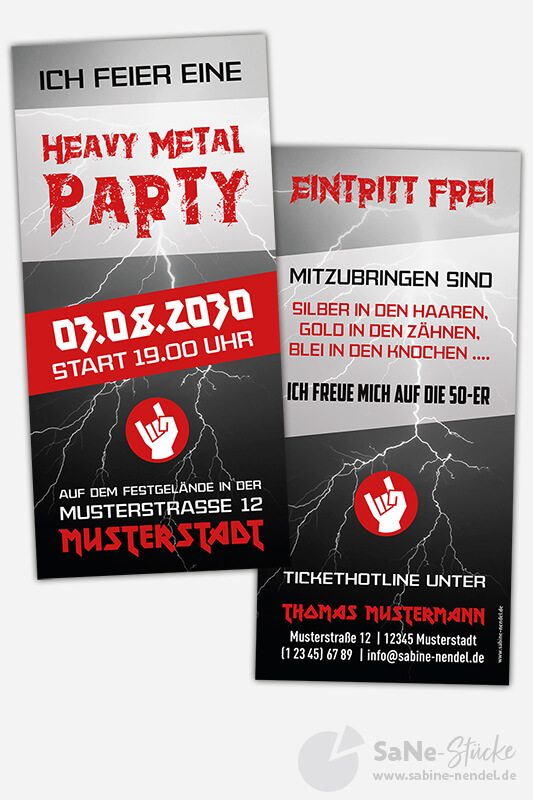 Heavy Metal Geburtstag schwarz