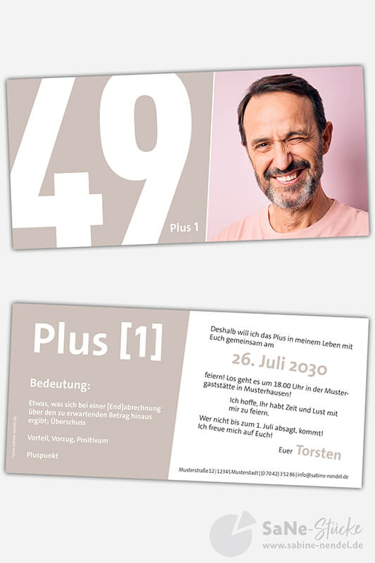 lustige Geburtstagseinladung hellbraun