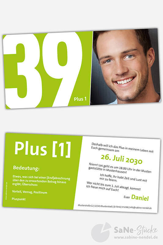 lustige Geburtstagseinladung grün