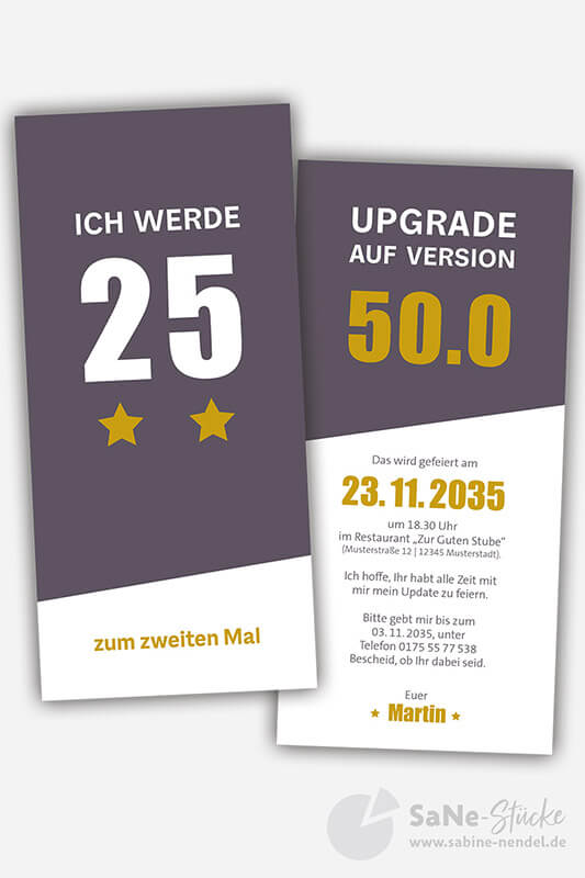 humorvolle Einladung zum 50. Geburtstag darkberry