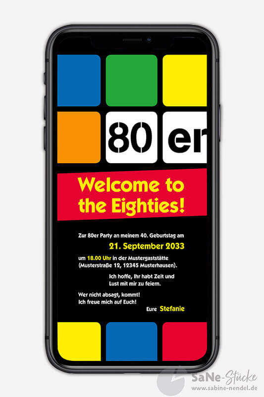 80er Jahre Party eCard