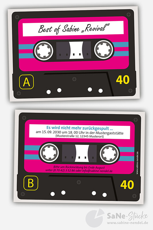 Einladungskarte Kassette