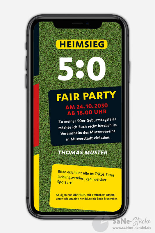 Digitale Einladung Fußball
