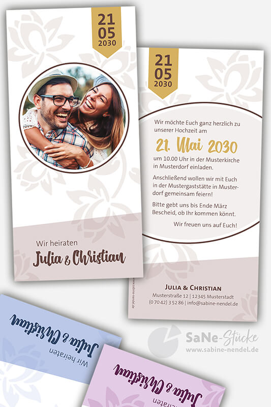 Hochzeitseinladung Blumen
