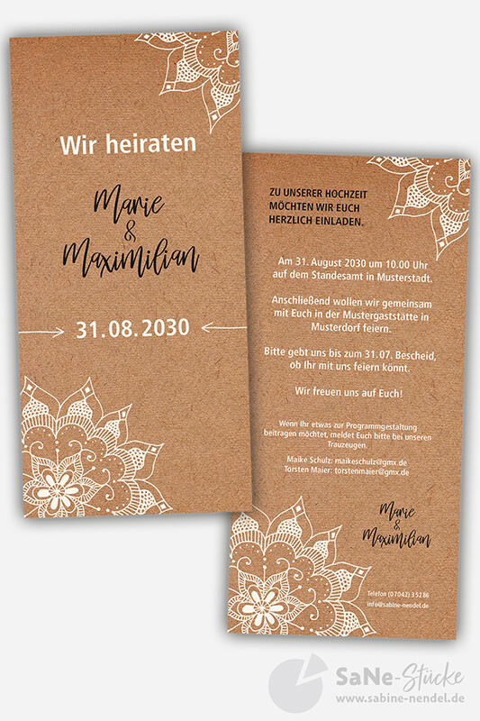 Hochzeitseinladung Rustikal