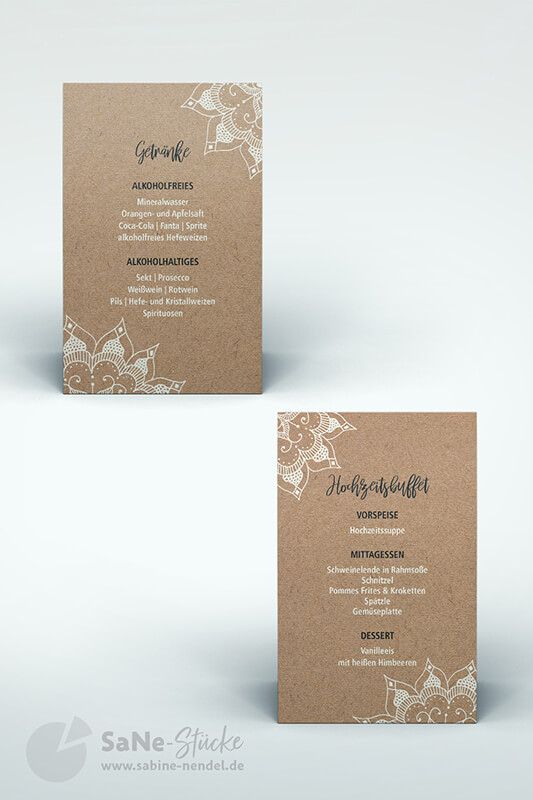Menükarte Rustikal