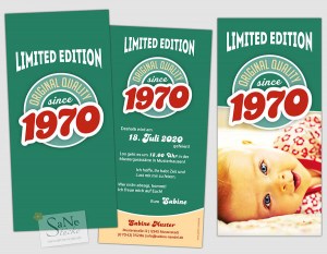 Geburtstagseinladung Retro