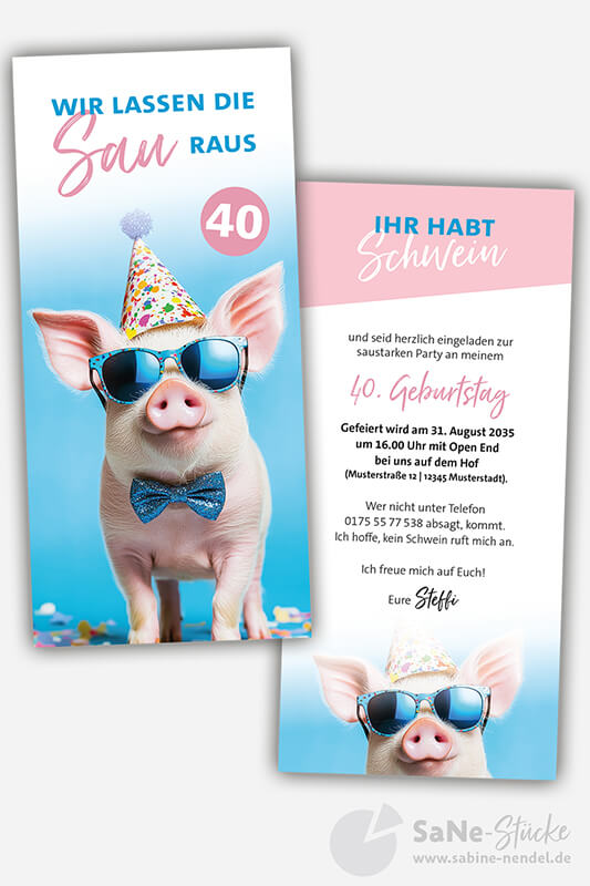 Schwein Einladung