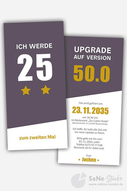 Humorvolle Einladung zum 50. Geburtstag darkberry