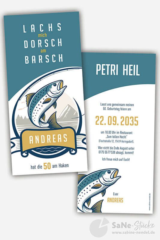 Geburtstagseinladung Angler