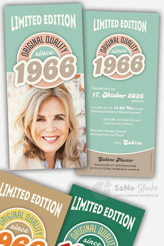 Einladungskarten Retro 1966