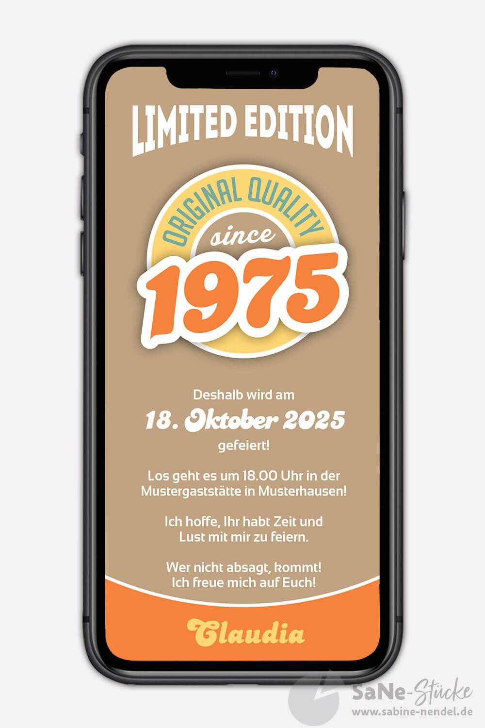 Geburtstag Retro eCard braun