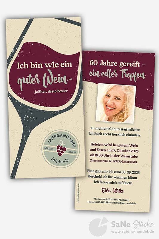 Einladungskarte Wein bordeaux Foto