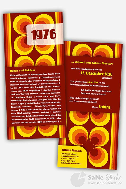 Einladung 70er Jahre Party 1976